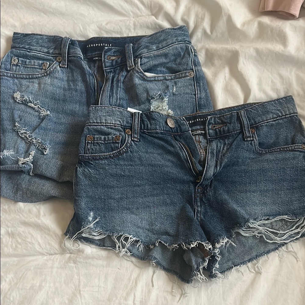 Aeropostale Blue Distressed Jean Shorts